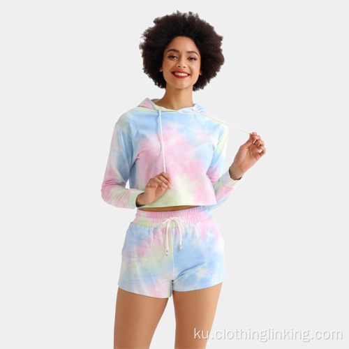 Tie dye tracksuit set up for women